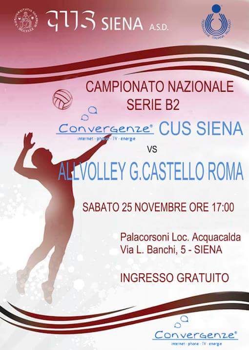 Locandina Cus All Volley Castello